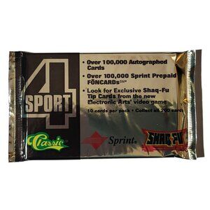 1994 Classic 4-Sport Gold Sprint Promo Booster Pack Shaq-Fu Inserts SEALED 🆕